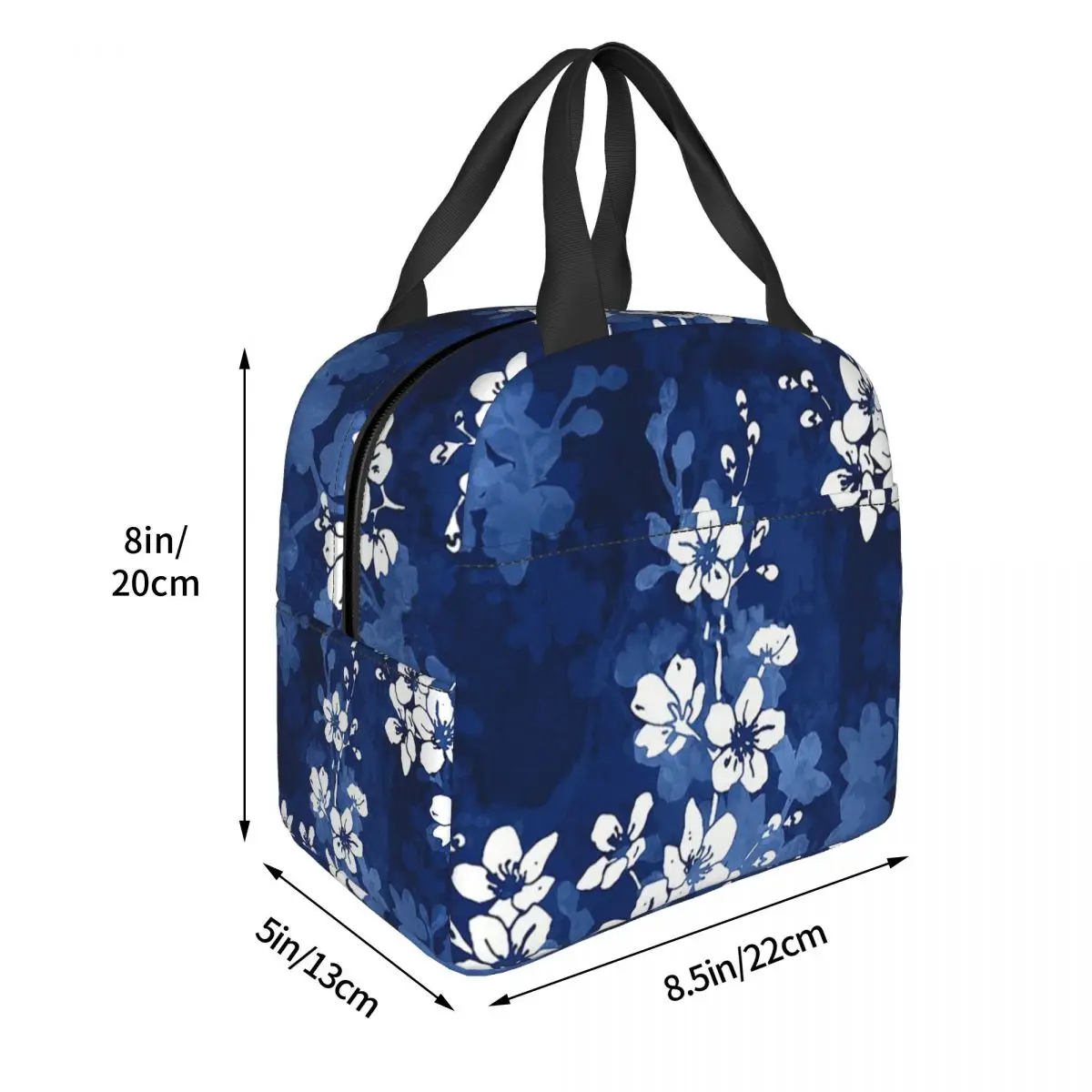 Bolsa de almuerzo con aislamiento Sakura Blossom In Deep Blue, bolsa térmica, contenedor de comida, caja de almuerzo sakura, bolsas de almacenamiento de alimentos, Picnic de trabajo