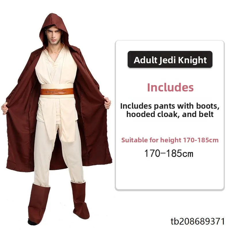 Erwachsene Halloween Cosplay Kostüm Jedi Ritter Outfit Performance Kleidung Traditionelles chinesisches ethnisches Bühnenkostüm