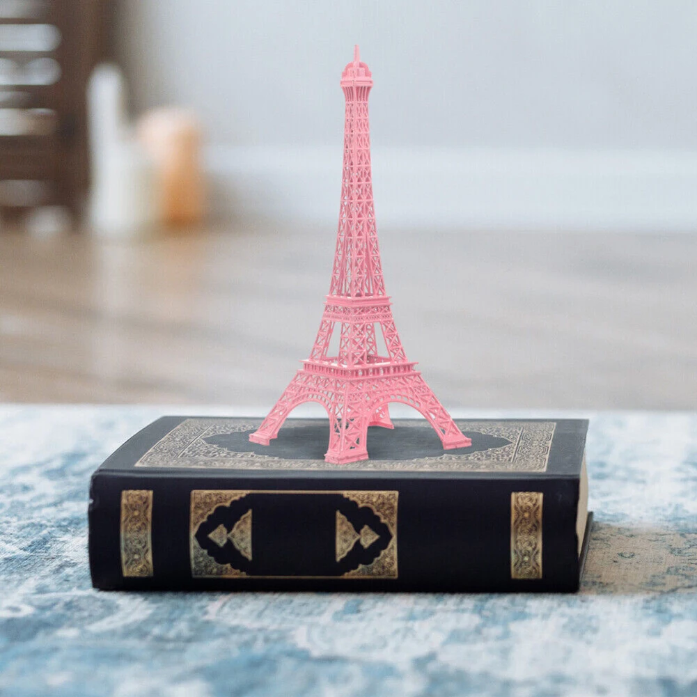 Pink Home Decor Building Craft Vintage Metal Eiffel Tower Alloy Retro Model Office Prop Eiffel Tower Figurine Office Home Decor