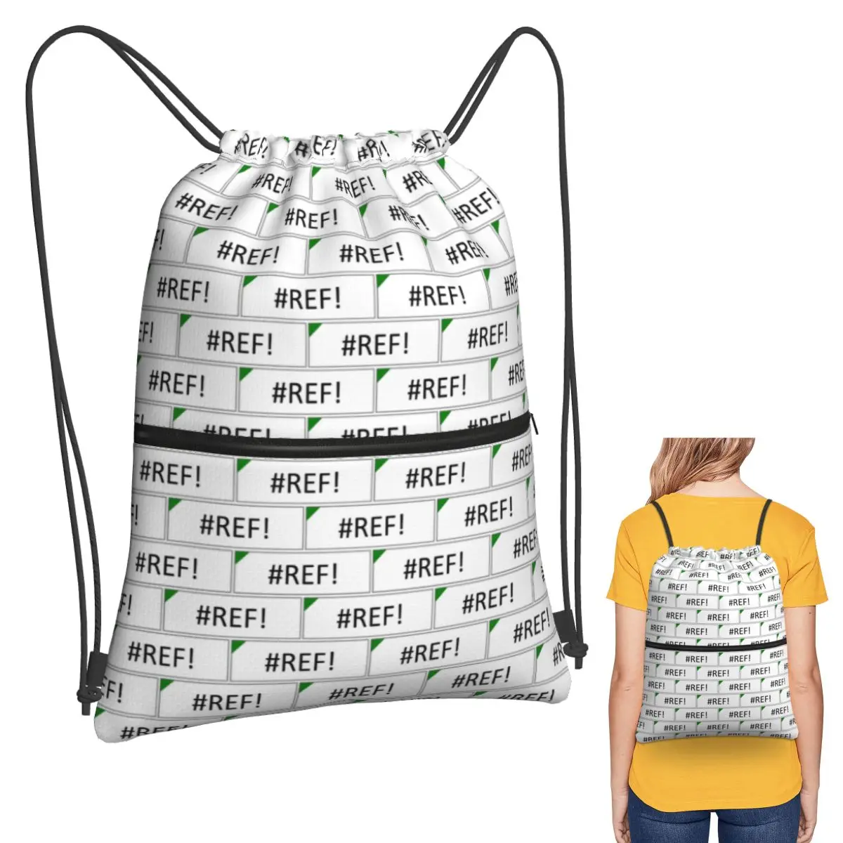 Excel #REF! Error Backpacks Casual Drawstring Bundle Pocket Sports Bag Book Bags for Travel School