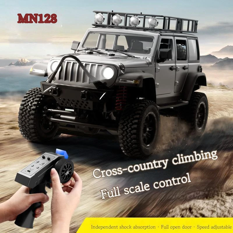 MN128 1:12 Remote Control Car 2.4g 4wd Full Scale Mnrc Rtr Led Light Rock Crawler Climbing RC Truck Adult Kids Christmas Gift