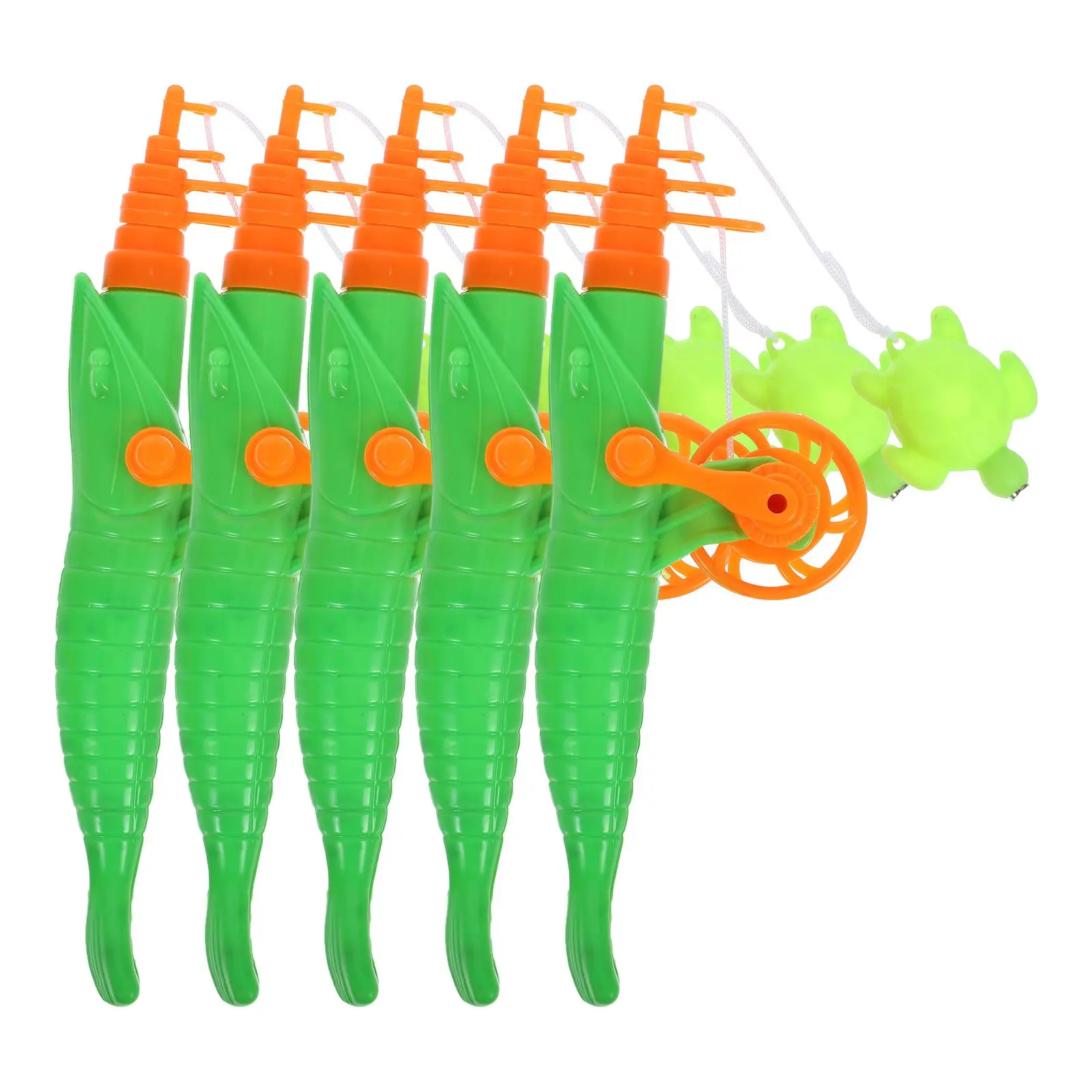 

5 Pcs Kids Fishing Rods Magnetic Toys Plastic Small Poles Interactive Game Tools Lightweight Portable Long Lasting Practical