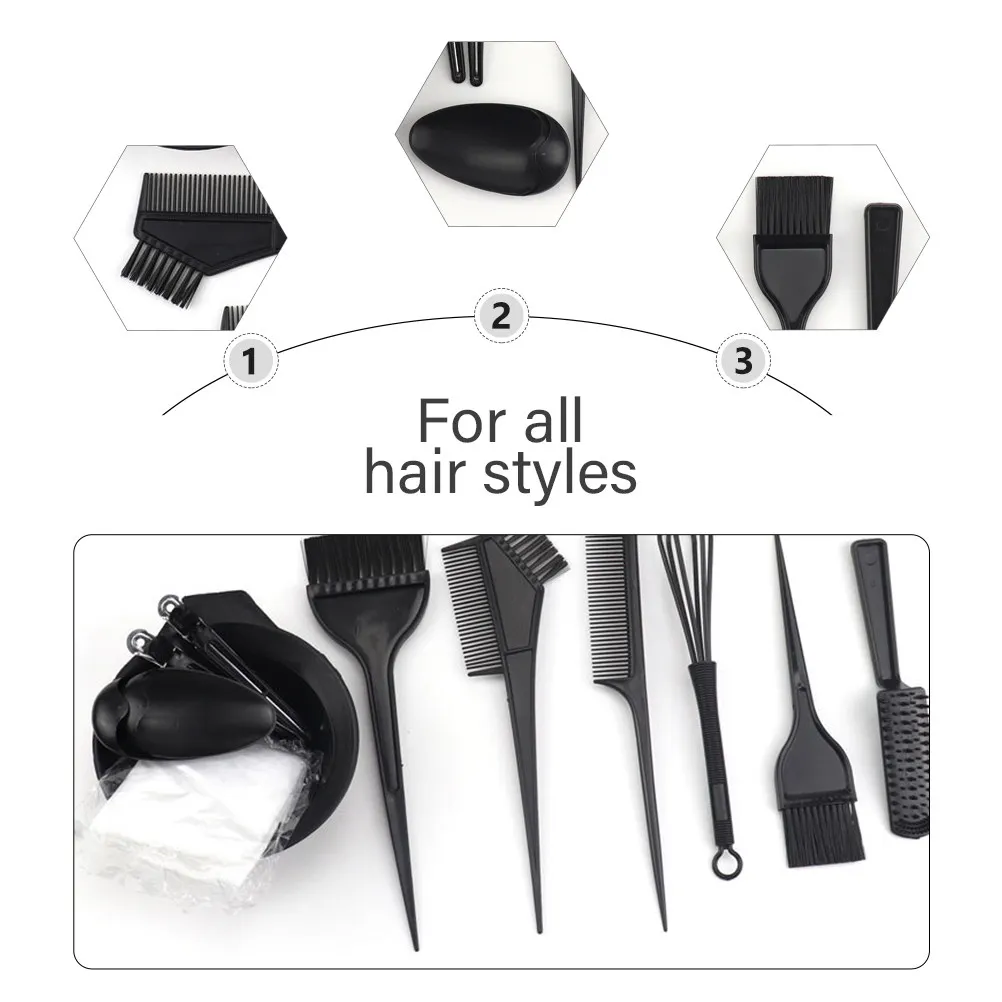 

Набор для окрашивания волос: термостойкие антистатические миски, кисти и накладки на уши для легкой очистки, многоразовые, для самостоятельного использования