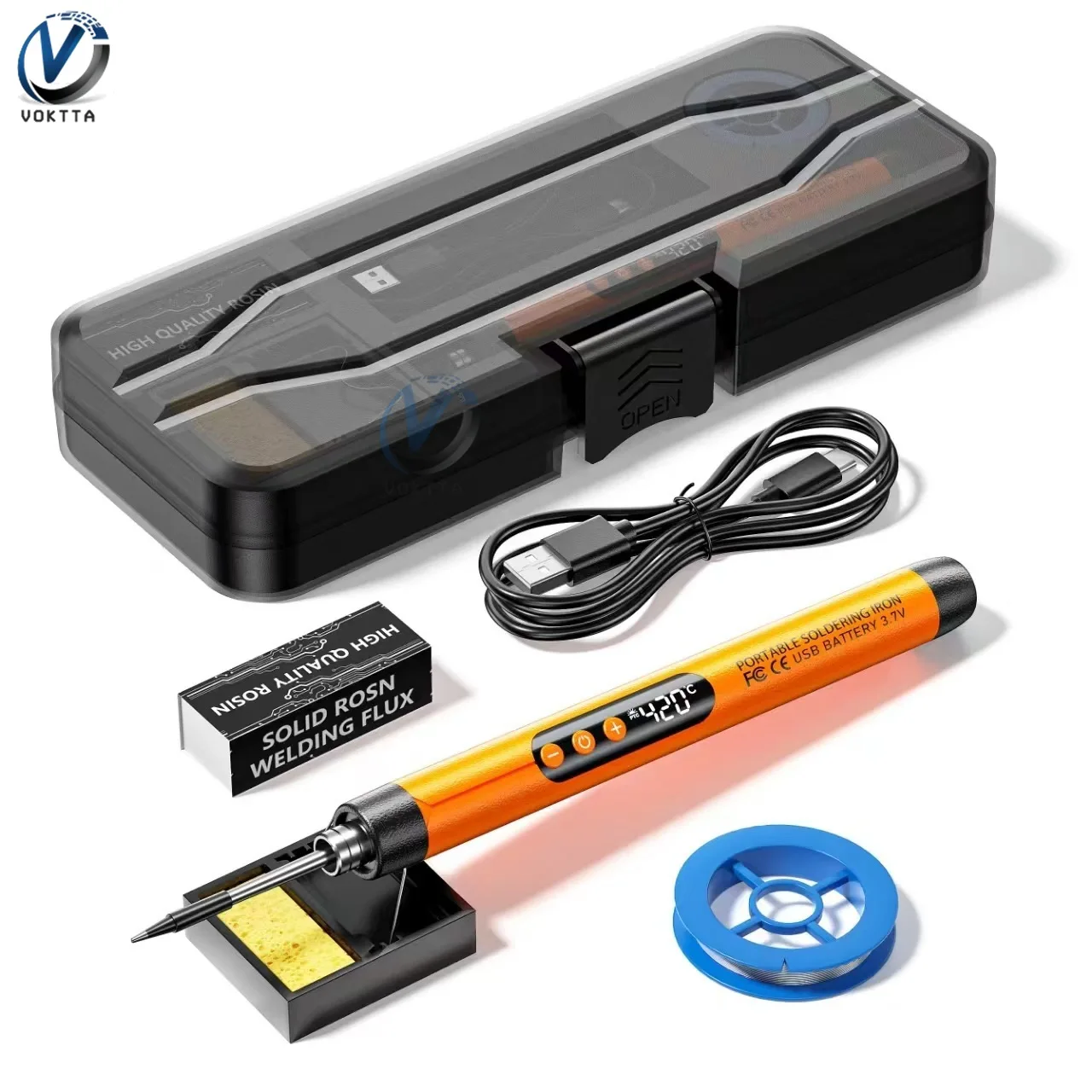 USB Soldering Iron 5V 8W Wireless Electric Soldering Iron Set 300-450℃ Temperature Adjustable Battery Solder Welding Tools Kit