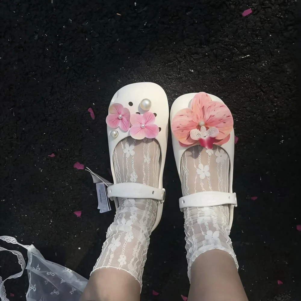 Designer Flower Ballet Clogs Accessories Women Summer 2026 Elegant Pearl Shoes Decorations Original Mary Jane Shoe Charms Set