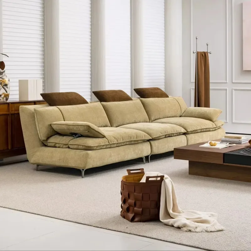 Customized MIHUA factory direct sales European luxury chenille fabric sofa, pine frame, carbon steel legs, suitable for