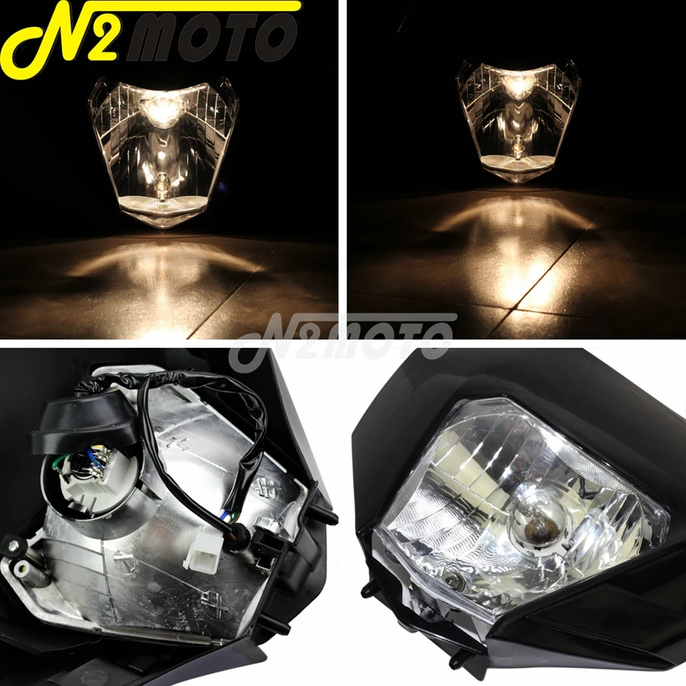 Motocross White Dirt Bike Enduro Headlight MX Racing Front Lamp Light Mask For KTM EXC SX-F XC-W FE TE SX 125 350 450 85 250