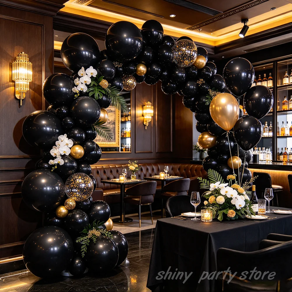 Ballons en latex noir brillant - Tinsel Garland Decoration avis et prix