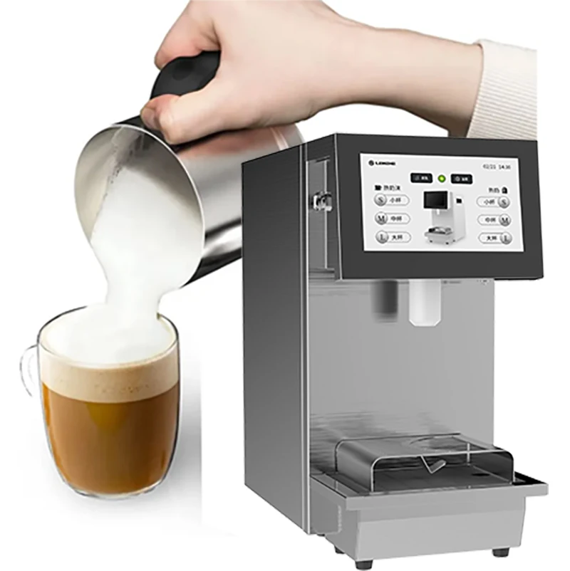 Commercial One Touch Led Touch Screen Milk Frothing Machine For Milk Foam Dispenser With Professional Gear Milk Pump