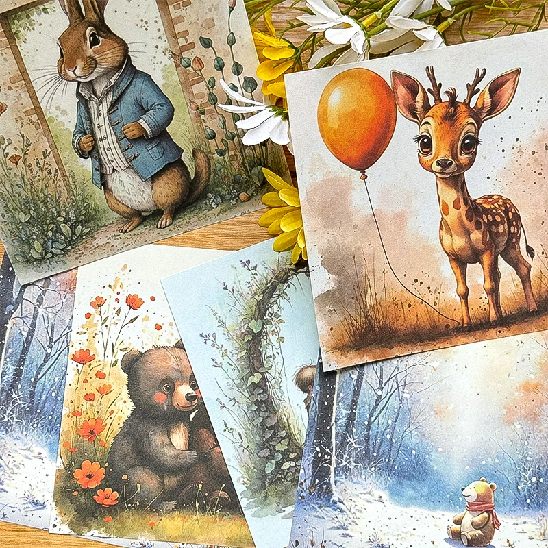 MR กระดาษ 24 แผ่น/ถุง Forest Encounters วัสดุกระดาษ DIY กรอบรูปสมุดภาพนิตยสารคู่มือ Backing พื้นหลังกระดาษ