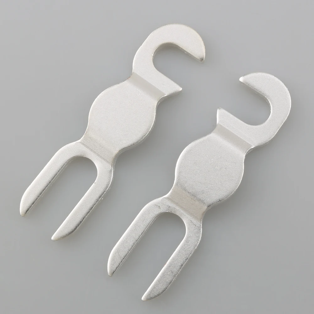 4PCS Red Copper/Sliver/Gold plated KTV Speaker Jumper Bridge Cable U Fork Audio Terminal Connector DIY audio Y spade plug - Image 5