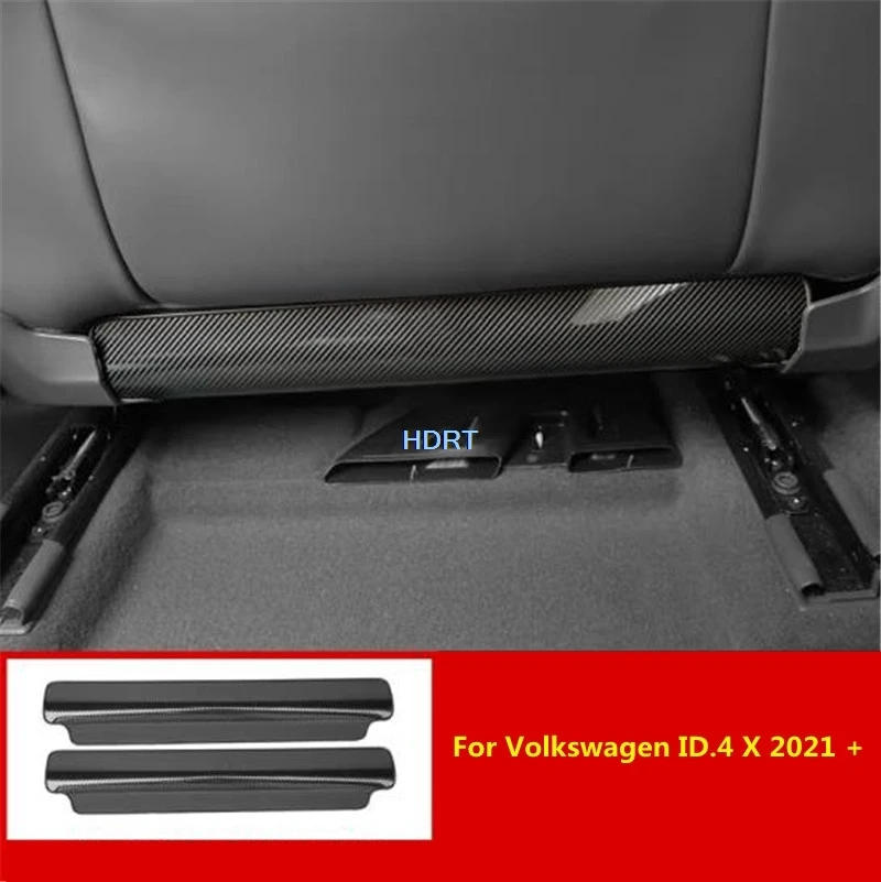 Car Styling 39.2CM Seat Kick Plate Cover Protector Decoration Accessories Anti Guard Trim For Volkswagen ID.4 X VW ID 4 X 2021 +