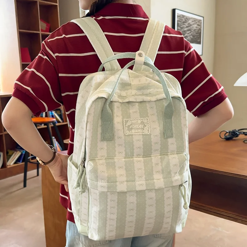 

2026 New Women Backpack Large Capacity Fashionable Junior High Student School Bag Bow Cute Sweet Travel Laptop Girl Backpack