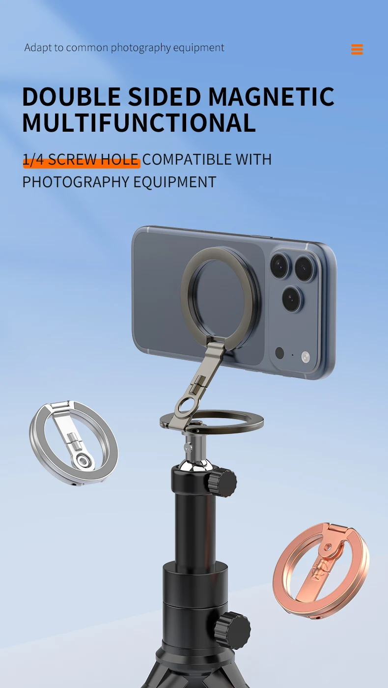 Soporte Magnético de Doble Cara para Teléfono Móvil, Accesorios de Fotografía Magsafe, Hebilla Magnética para iPhone 17 