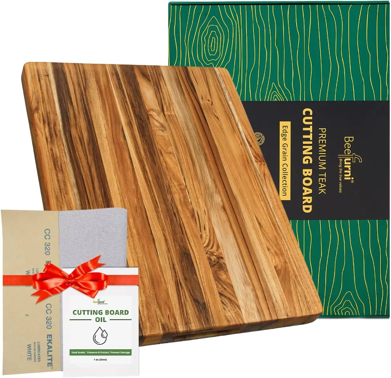 furni Teak Wood Cutting Board With Hand Grip (M, 20X15X1.25