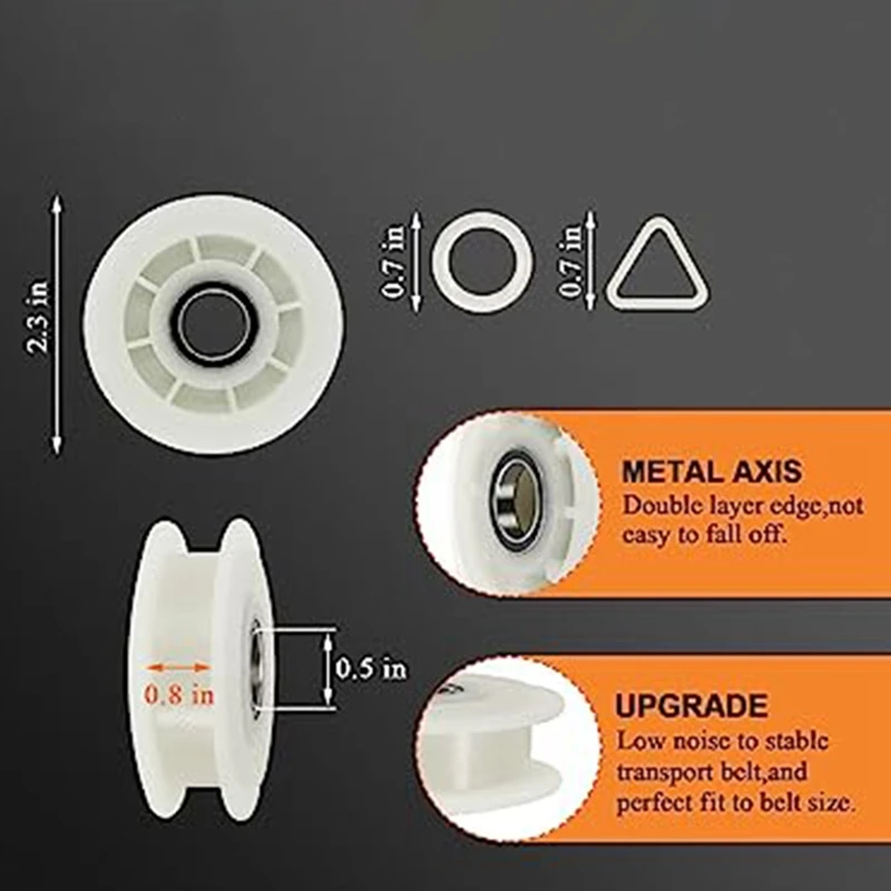 Support Roller 4392067 Dryer 27Inch Includes WPW10314173 Drum And 661570V And 279640 Idler