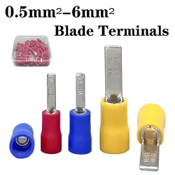 50-500PCS Pure Copper Blade Terminals Insulated Crimp Terminals DBV1.25/2/5.5 Cold Press Terminal Wire Electrical Connector