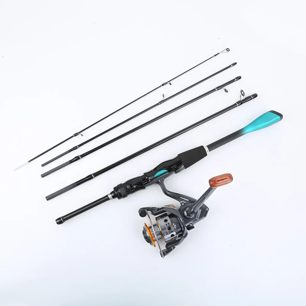 1.8M Carbon Fiber 4 Sections Cast Sea Lure Rod Full Fishing Tackle Set with Spinning Reel Minnow Soft Lures Complete Fishing Kit - view 5