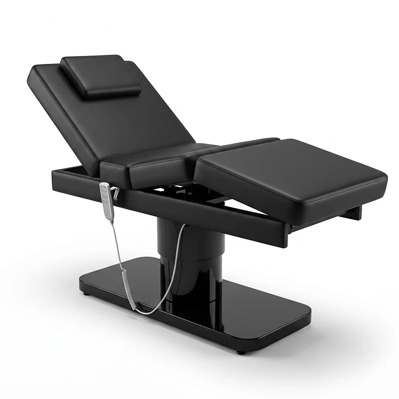 Black Minimalist 3-Motor Spa Massage Furniture Bed for Beauty Salon Modern Home Wellness Equipment