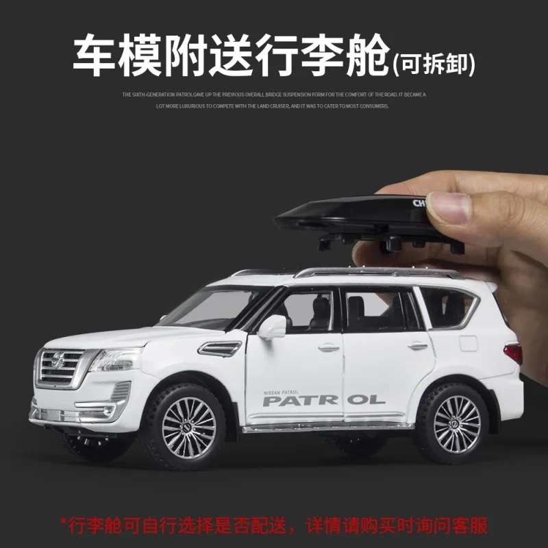 1:32 Handmade Car Scale Model Pull Back Alloy Almost Real Patrol Y62 SUV Model Car With Detachable Luggage Rack