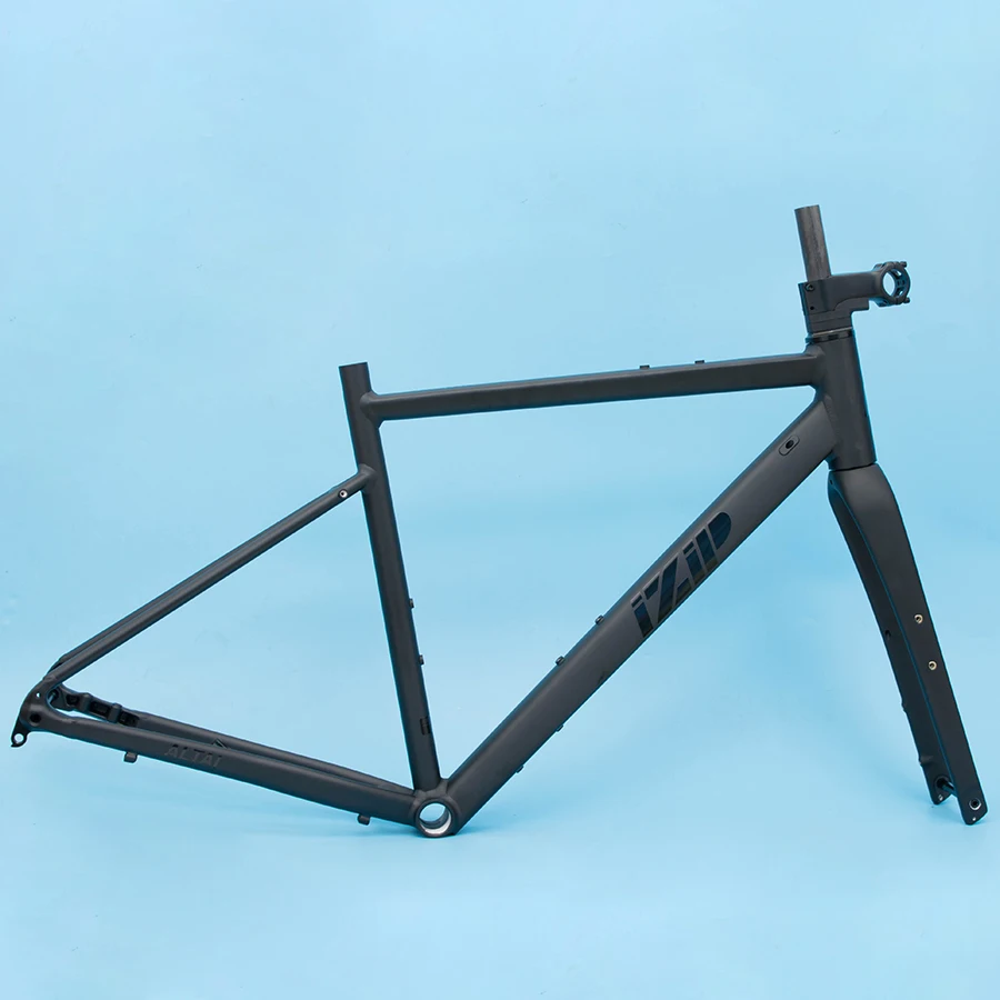 700C Gravel Bike Frame Carbon Fiber Fork Aluminum Alloy Road Bike Frameset Thru Axle 142x12mm Internal Alignment Framework