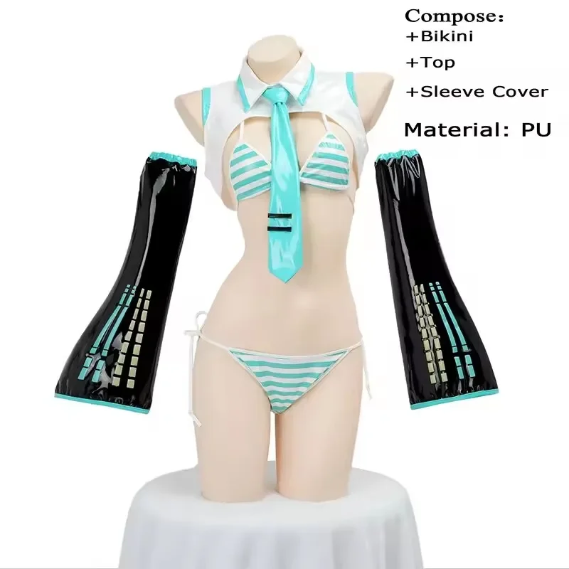 New Mikuu Cosplay Costume Wig Halloween Christmas Split Formula Suits Roleplay Bikini Set For Girl Women