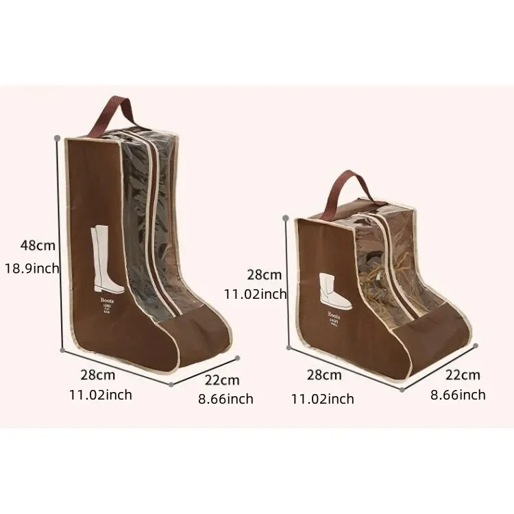 New Transparent Shoes Protection Bag Waterproof Dustproof Container Thickened Non-woven Fabric Long or Short Boots Storage Pouch