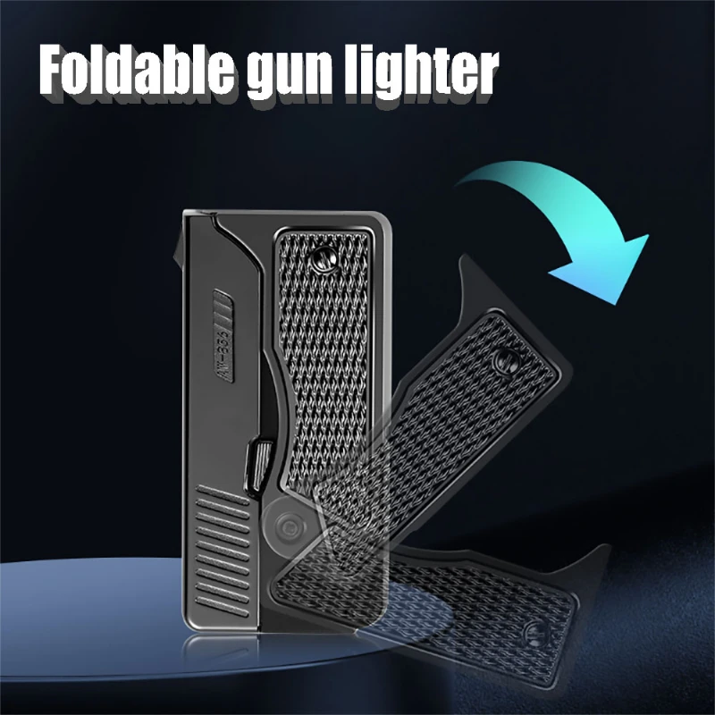 Unique Windproof Gas-Electric Plasma USB Rechargable Lighter Gift for Men Folding Gun Butane Torch Turbo Jet Flame Cigar Lighter