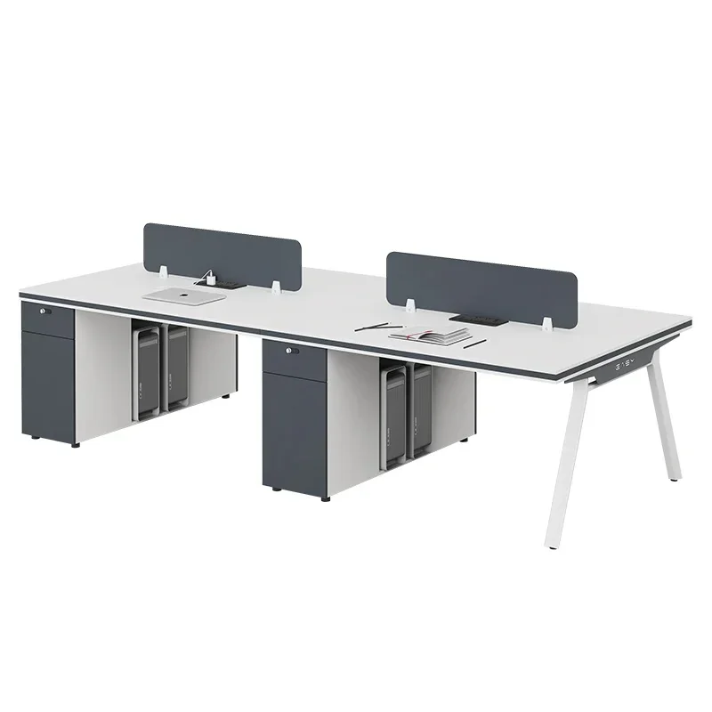 Staff desk simple modern four four four six six labor, office furniture staff table and chair combination screen card space