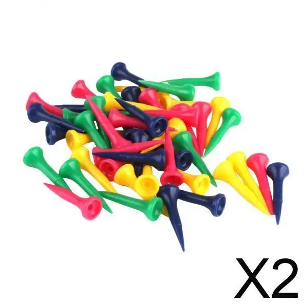 

2x 50pcs Mixed Colors Plastic Graduated Golf Tees 40mm Golfer Accessories