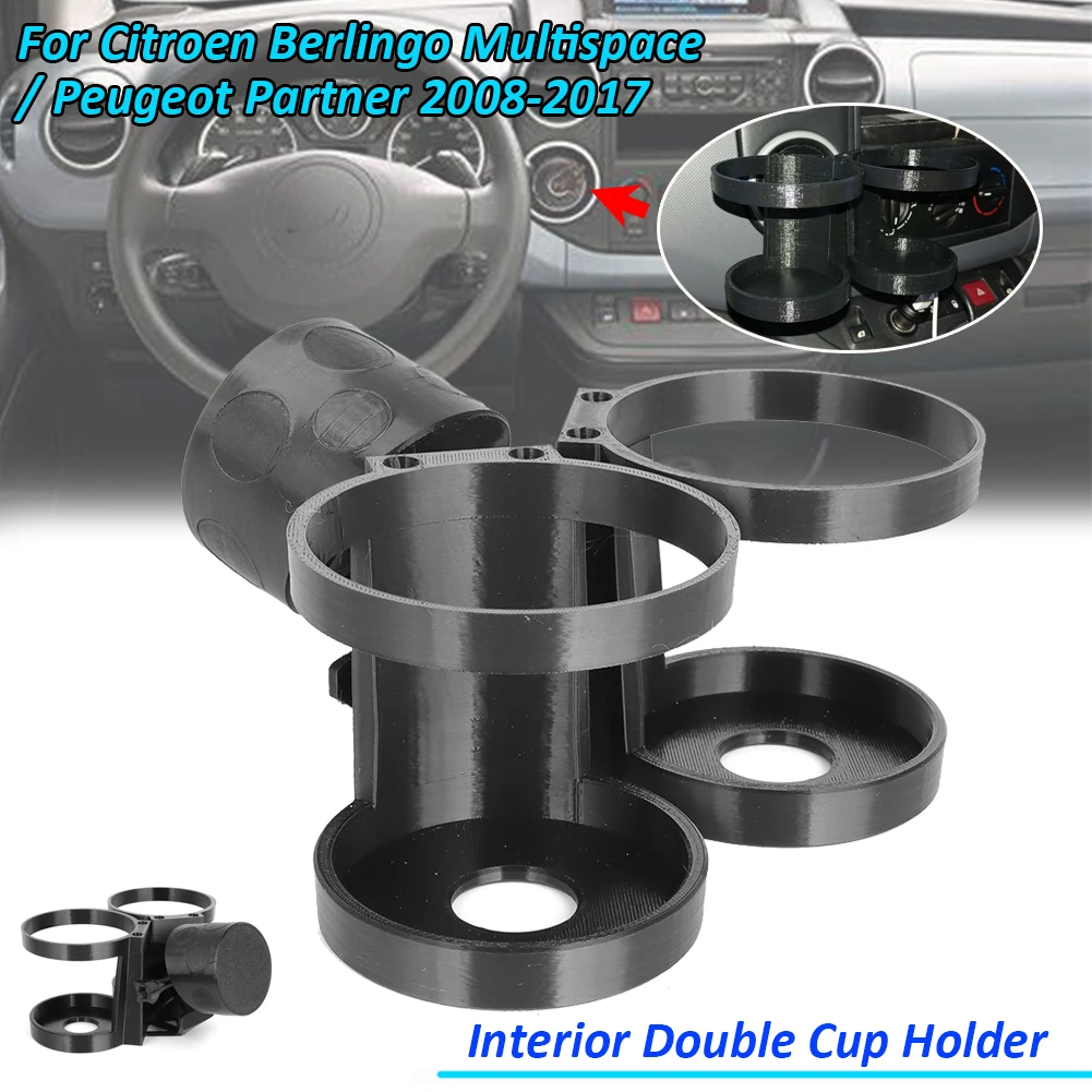 For Citroen Berlingo Peugeot Partner 2008-2017 Multispace Double Dual Cup Holder Car Drink Holder Water Cup Stand