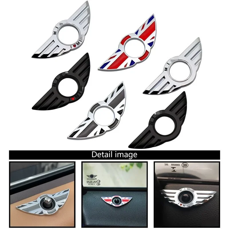 Pegatina de Metal para cerradura de puerta, 1 piezas, insignia de ala, decoración de estilo británico para Mini Cooper F55, F54, F53, R50, R55, R56,