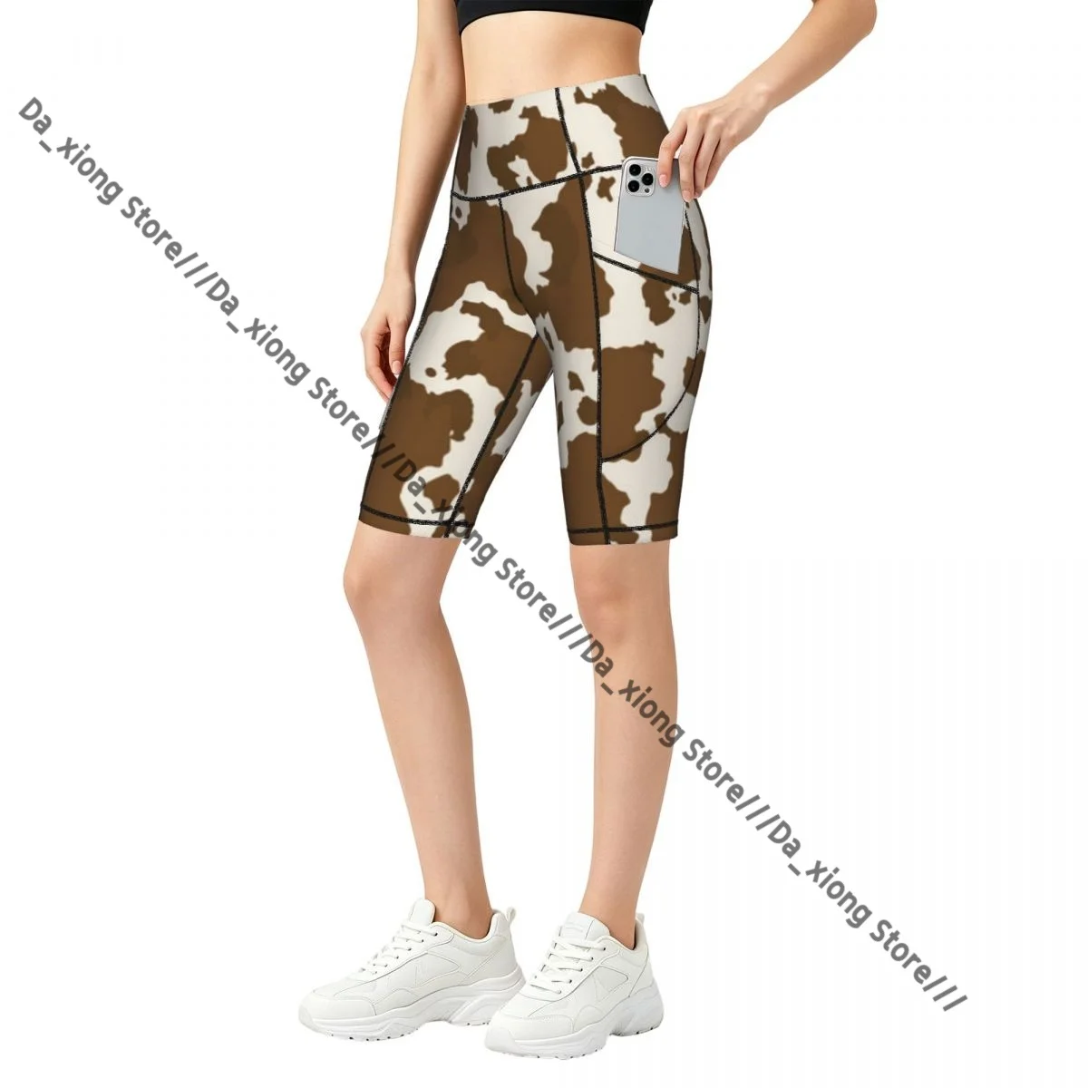 Ladies Yoga Shorts Cow Skin Breathable Gym Running Workout Pants