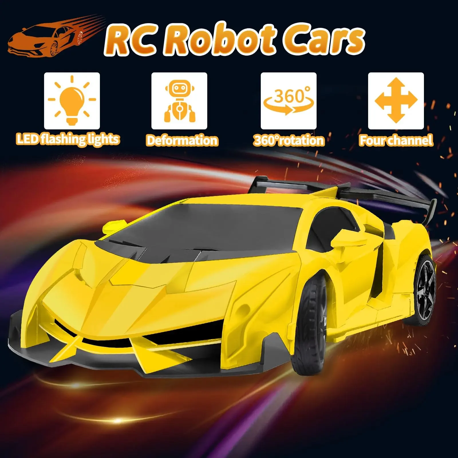 2-in-1 RC Transforming Robot Car Toy – Mini Remote Control Deformation Vehicle with Lights & Sound, Gift for Boys Kids 4-10