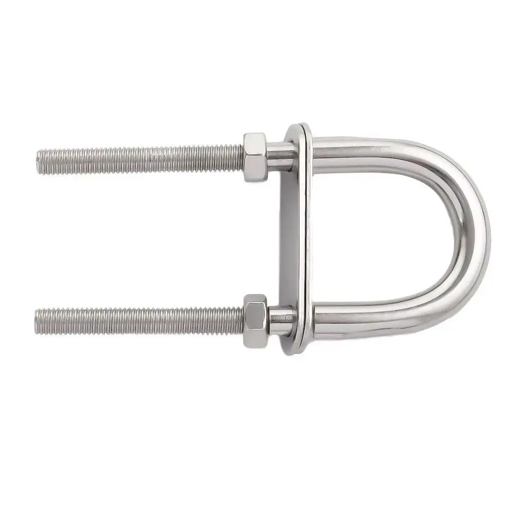 1Pcs New Bow Stern Marine U-bolt Metal Screw Pads Boat Hardware 304 Stainless Steel with Nut Eye Rope Rigging Yacht Accessories