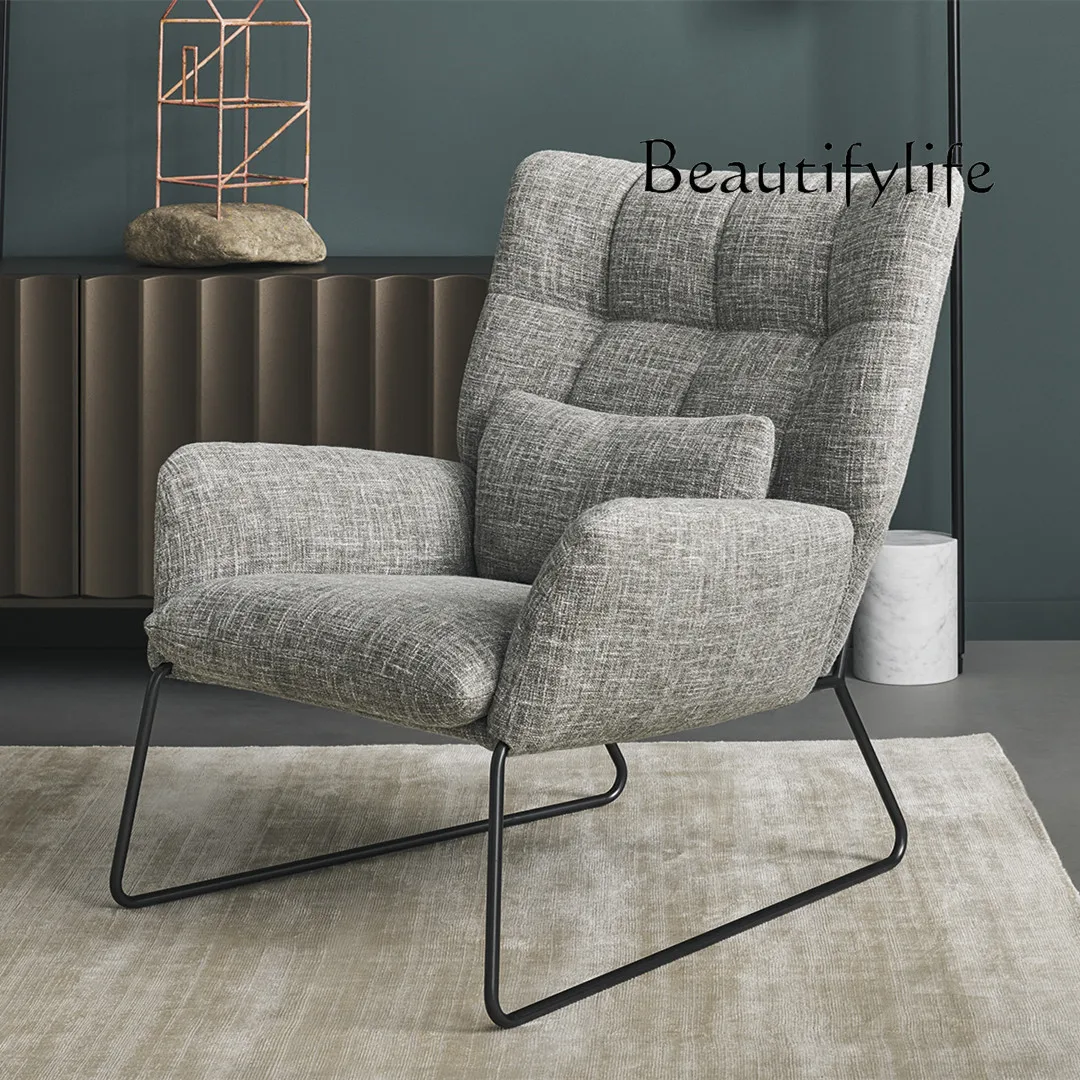 

Modern Light Luxury Simple Cotton and Linen Fabric Soft Sofa Chair Italian Furniture Armchair