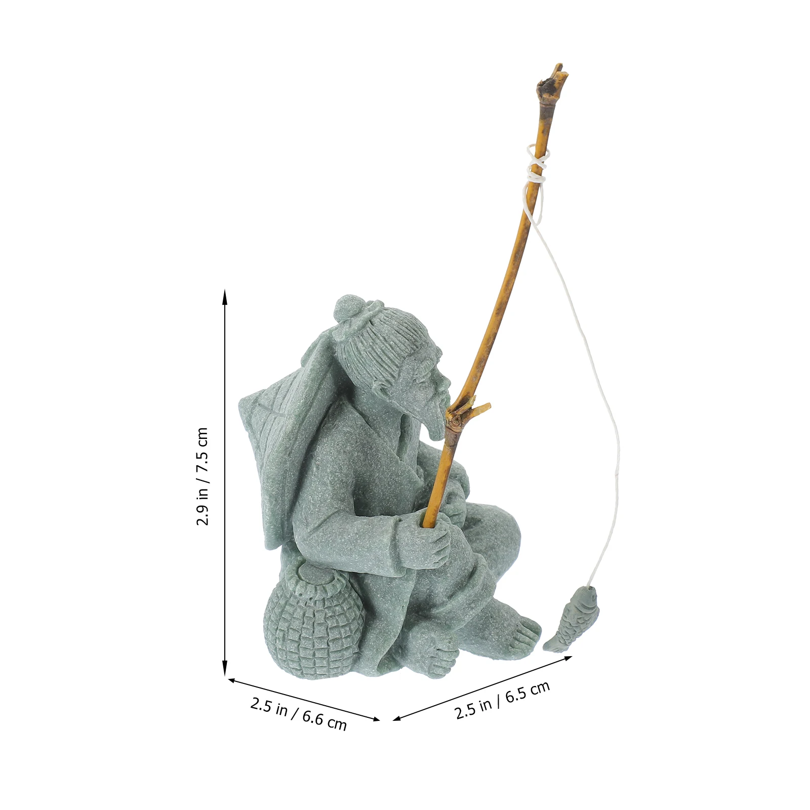 

Exquisite Jiang Taigong Fisherman Statue Fish Tank Decoration Tea Pet Ornament Fine Craftsmanship Multifunctional Home Office