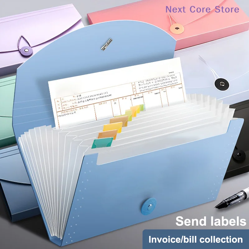 [NC]13 Pockets Expanding File Folder Accordion Document Organizer Check Receipts Bill Card Ticket Holder Expandable PP Case[NC]