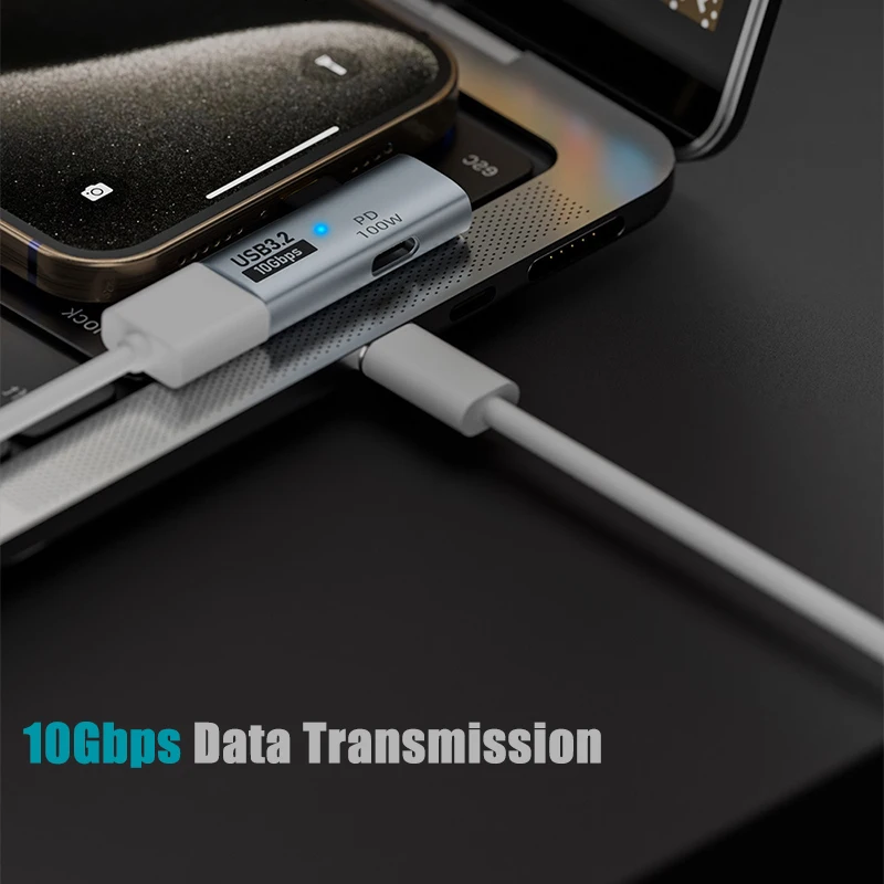 10Gbps Data 100W PD Charge USB 3.1 Gen 2 Phone Laptop Aluminum OTG Hub Adapter 1 in 2 out Converter for 15 Pro/Max Macbook
