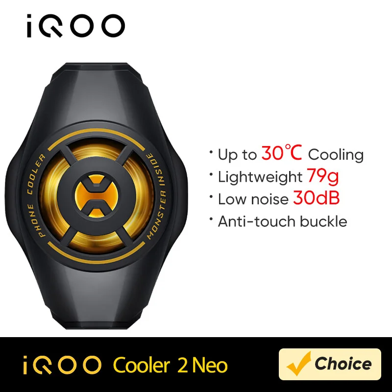 Original vivo iQOO 2 Neo Phone Cooler Air-cooled Cooler Low Noise Support Fast Charge Cooling Clip For iphone xiaomi 14 Nubia