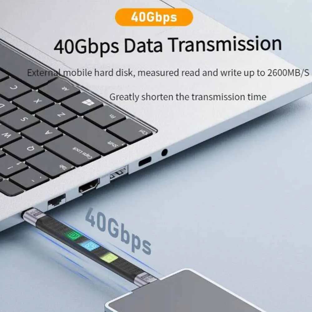 PD 240W USB 4.0 Gen3 FPC Cable 5A Fast Charging USB C to Type C Cable Thunderbolt 3 8K@60Hz Cable USB Tipo C 40Gbps Data Cabel