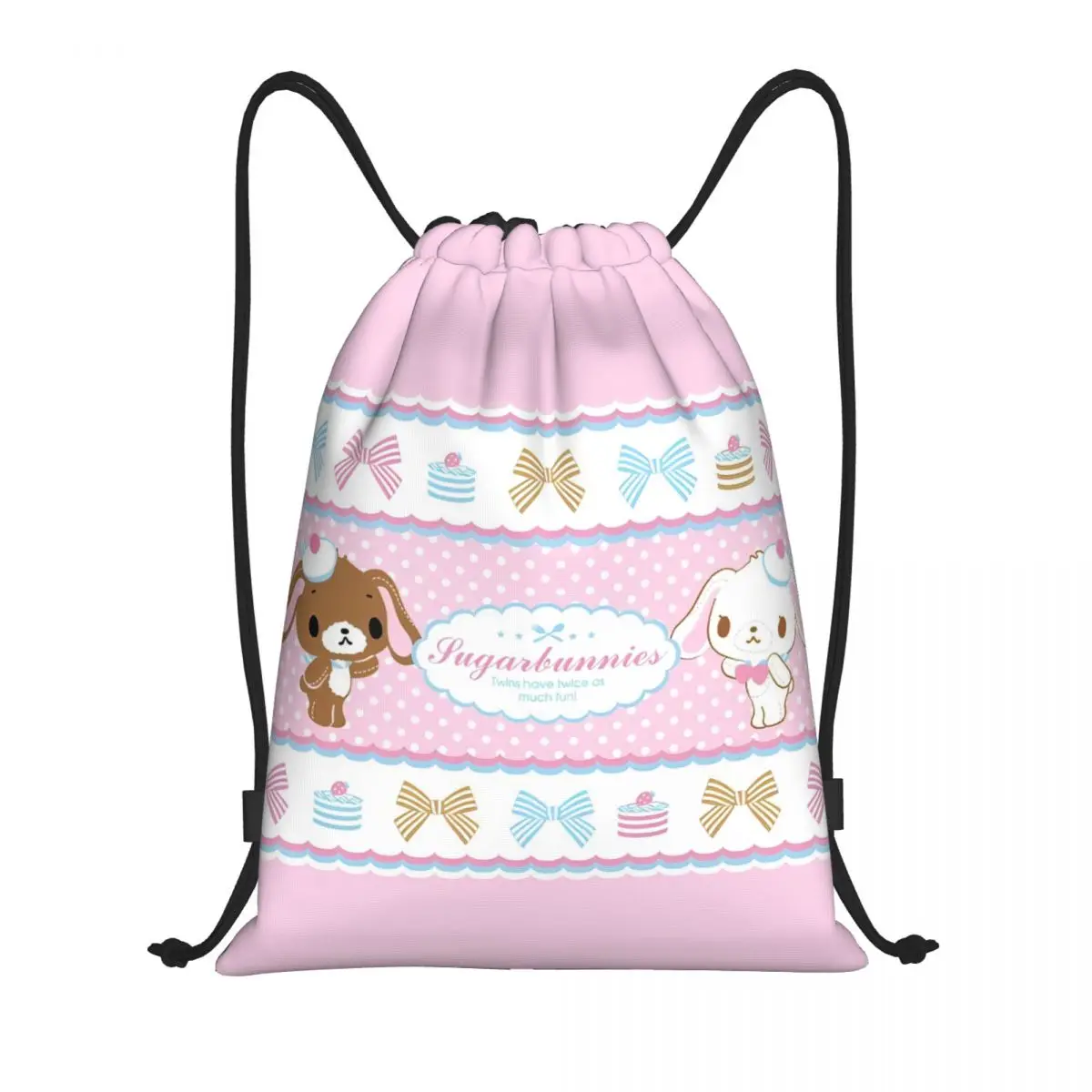 

Cartoon Sugarbunnies Cute Drawstring Backpack Sports Gym Bag String Sackpack for Cycling