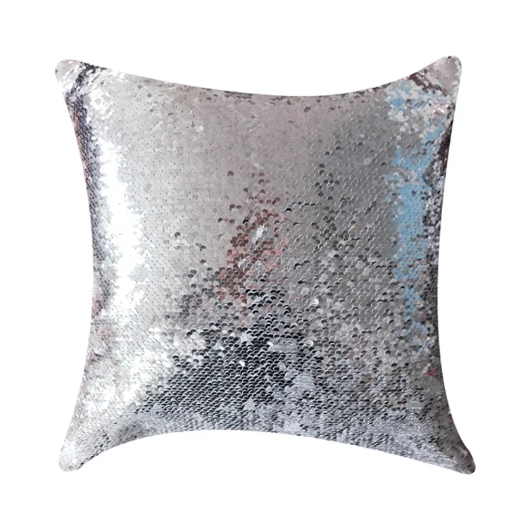 FREE SHIPPING 10pcs/lot Blank Sublimation Sequins Bling Cushion Pillowcase For Sublimation INK Transfer Printing Gift 40*40cm