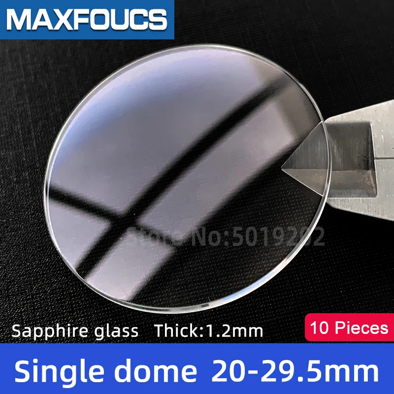 10pcs Single Dome 1.2mm Thick 20-29.5mm Sapphire Crystal Watch Glass Replacement Watchmaker Spare Parts 21.5mm 22mm 23mm 28.5mm