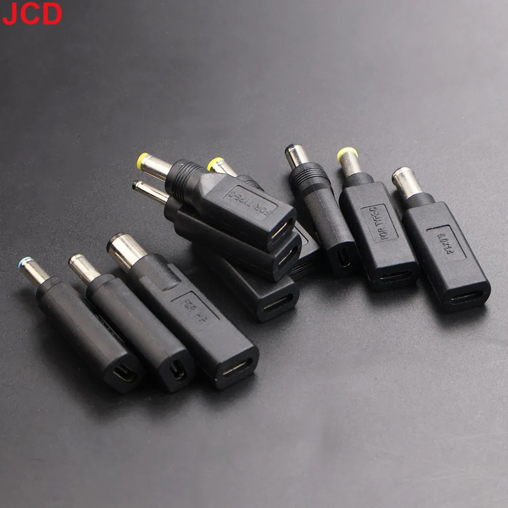 JCD 1pc USB Type-C Female To DC 3.0*1.0 4.8*1.7 4.5*3.0 5.5x2.1 5.5*2.5 mm Male Adapter Plug Converter Laptop Power Connector