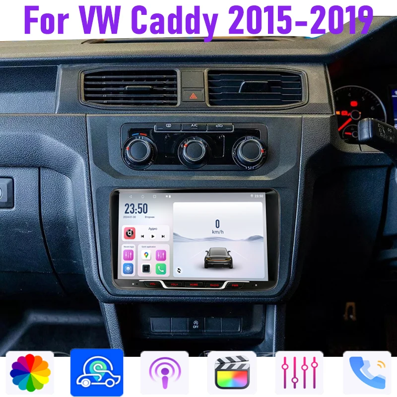 

9'' For VW Caddy 2015-2019 Car Radio Stereo Head Unit Carplay Apple Android 13 Intelligent System Multimedia Player 4+64GB GPS