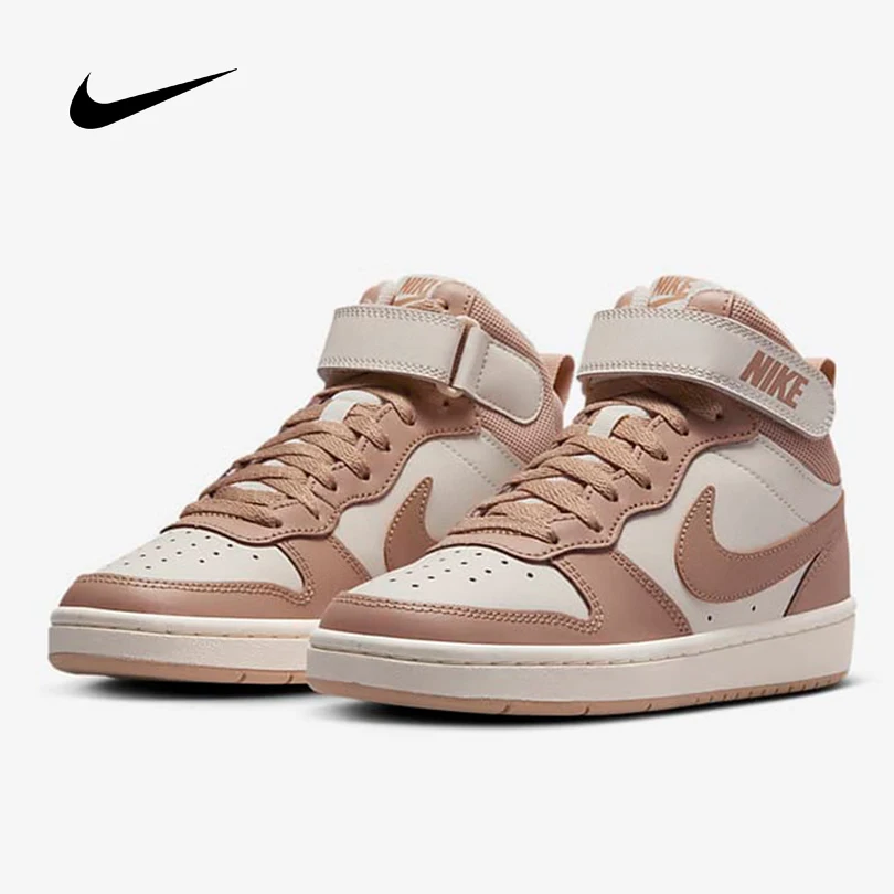

Кроссовки Nike Unisex Youth Court Borough Mid 2 с ремешком на липучке, высокие, для активного отдыха, повседневные CD7782-125