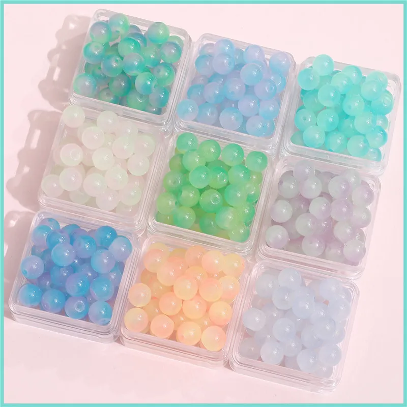 Wholesale 100pcs/lot 8mm color print geoemtry rounds shape glass beads diy jewerly earring/bracelet accessory