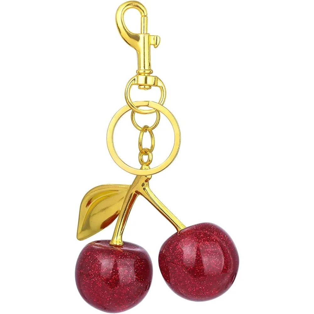 

Cherry Keychain for Women Apple Strawberry Bag Charm Key Chain Accessories Gifts for Birthday Christmas