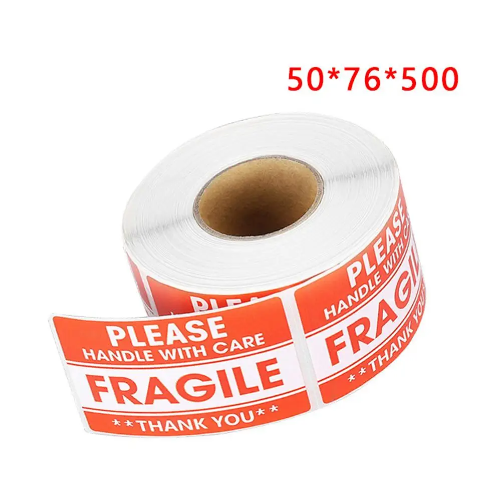 

500 Pcs Fragile Label Paper Clear Font Warning Stickers Plate Good Package Adhesive Safe Transportation Office Moving